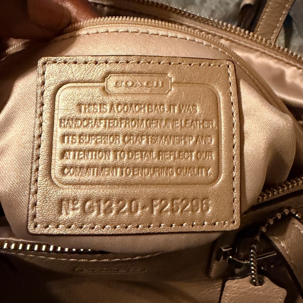 Coach Taupe Leather Shoulder Bag - Picture 3 of 6